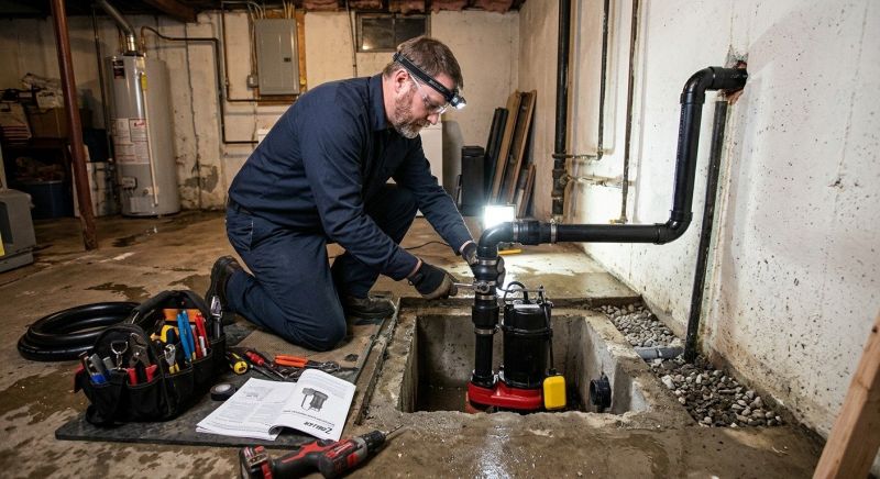 Basement Drainage Installation in Framingham, MA